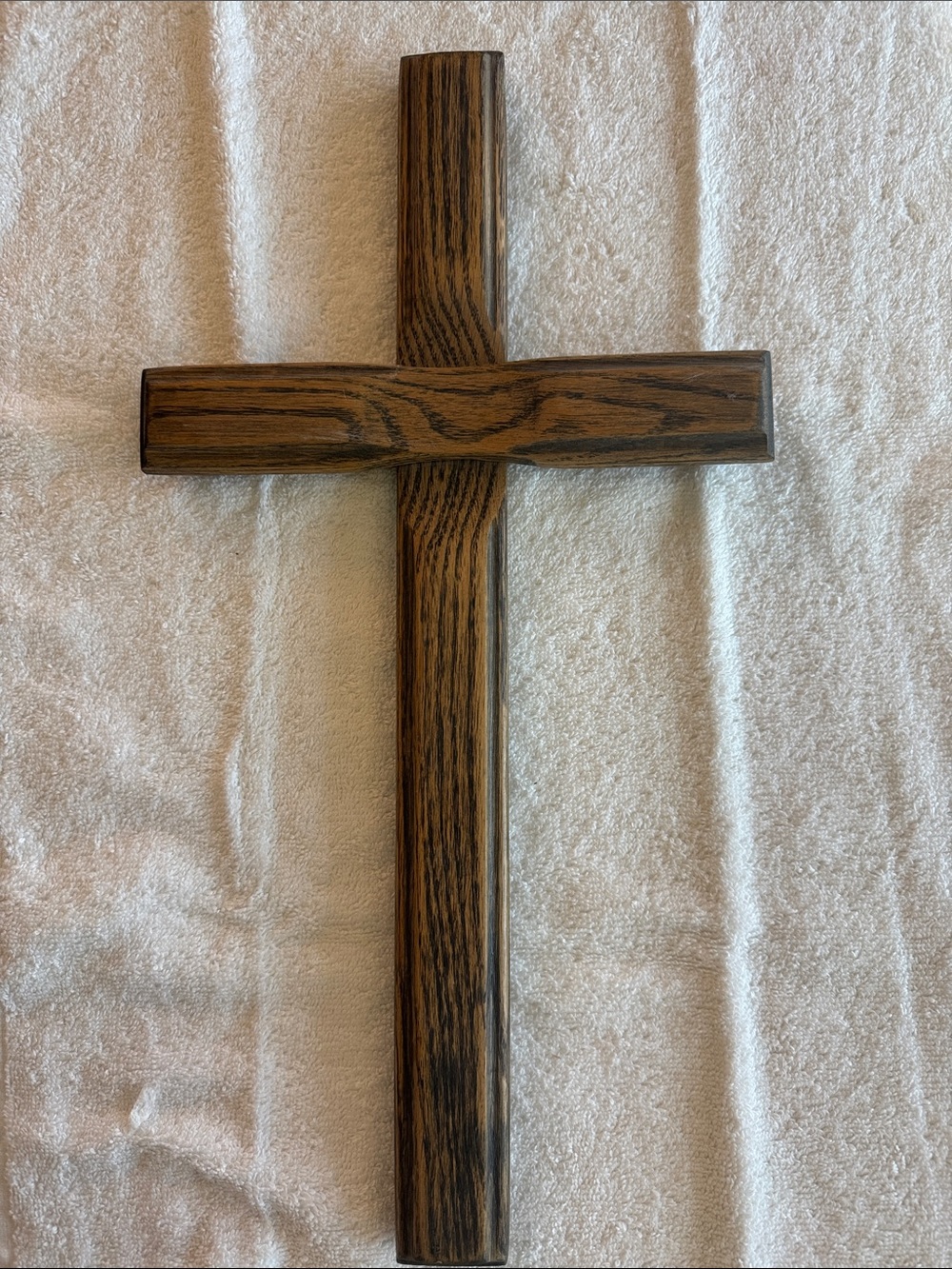 Oak Wood Wall Cross - Dark Brown Finish